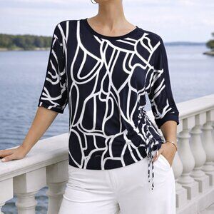 266114 Navy & White Top by FRANK LYMAN